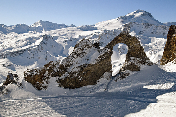 L'Aiguille Percée, rock in Tignes, France