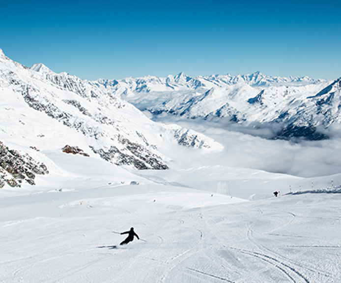 Skiing in Saas Fee