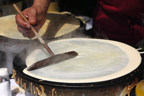 Making crepes in France